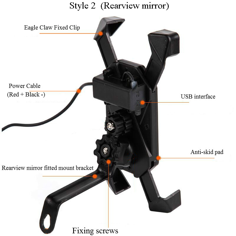 time 5146 g adjust shock Motorcycle Phone Holder USB Charger Mount Bigmk.ph